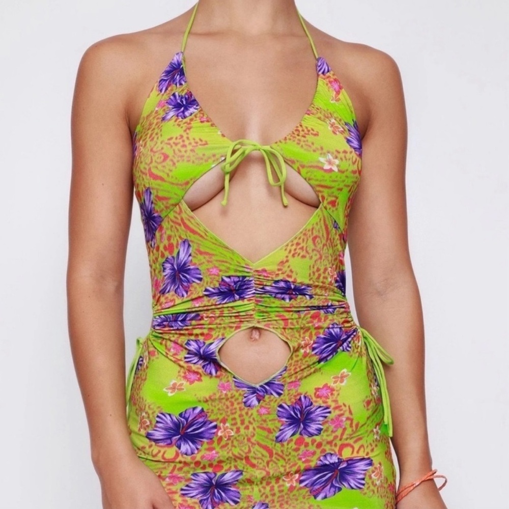 I AM GIA green floral dress